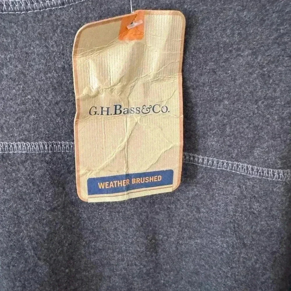 GH Bass long sleeve men’s pullover gray size L NEW - Picture 2 of 7